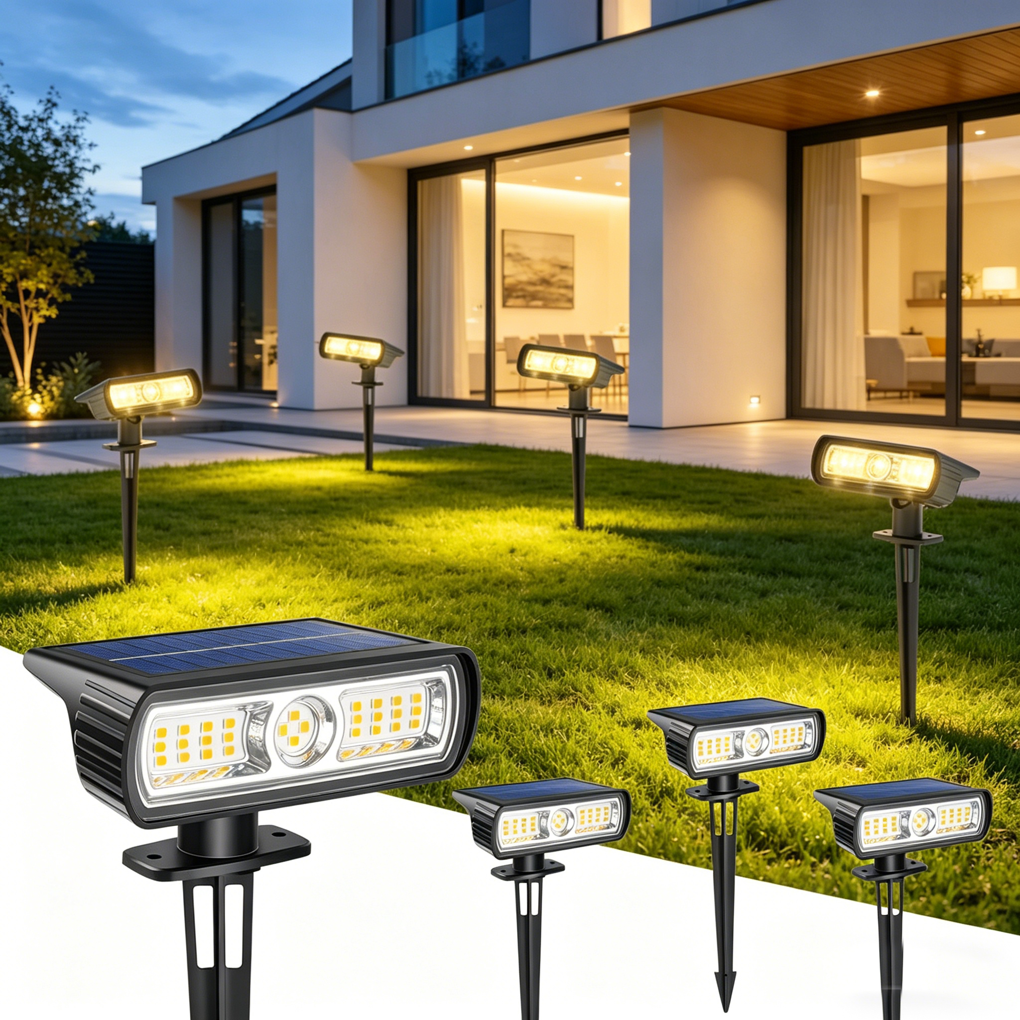 Outdoor Lighting And Landscape - 4 Pack Solar Landscape Spot Lights