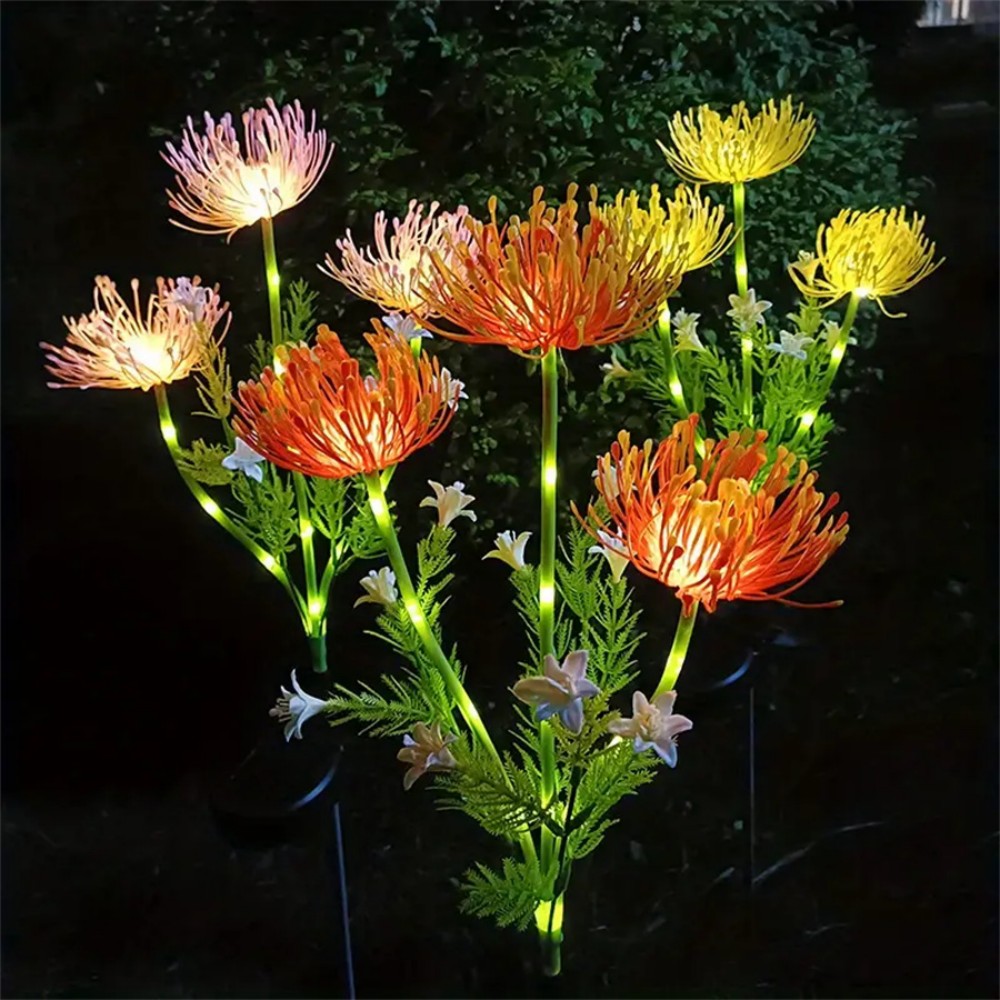 Outdoor Lighting Yard Stakes - Solar Spider Lily Flower Ground Lights