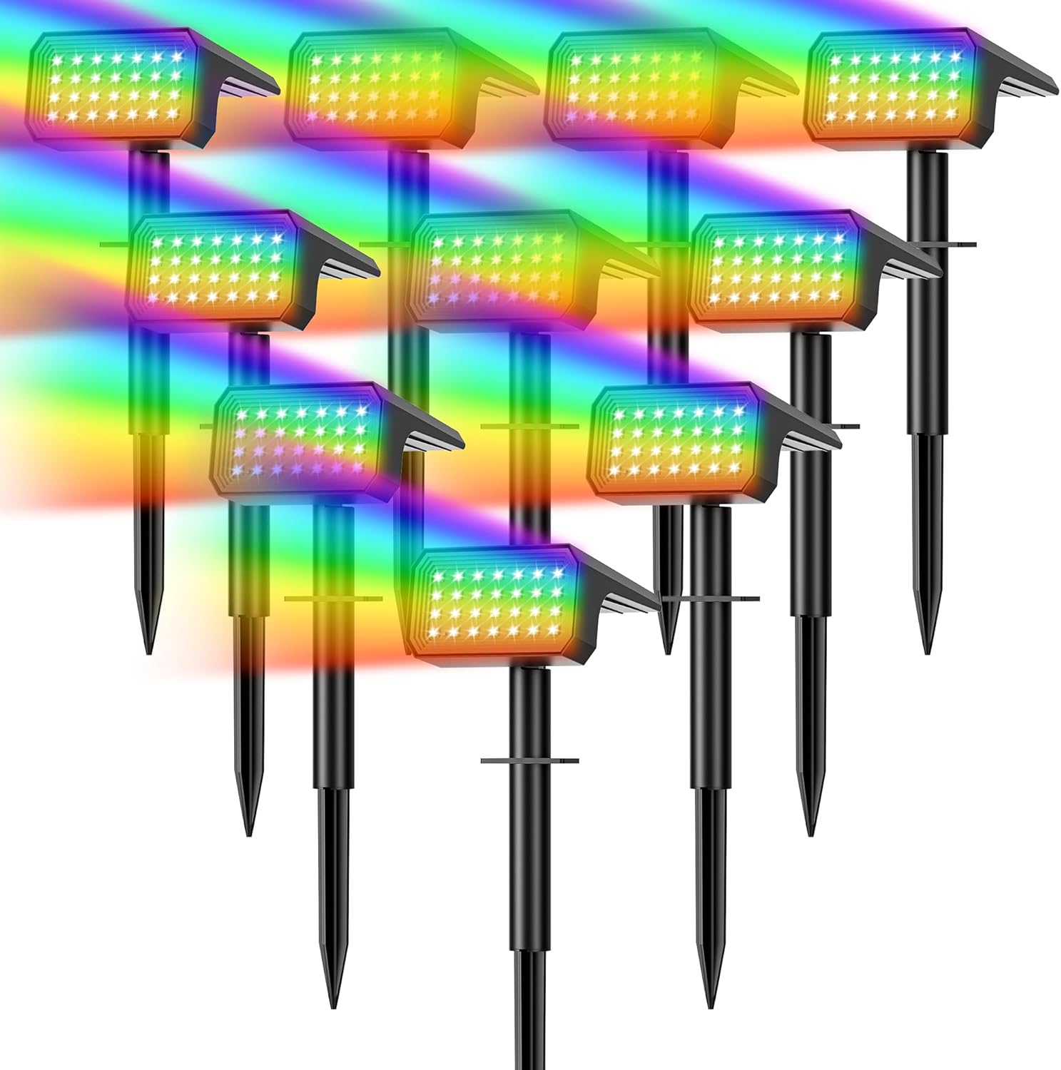 Outdoor Lighting Garden - 10-Pack Solar Spot Lights, 28 LED