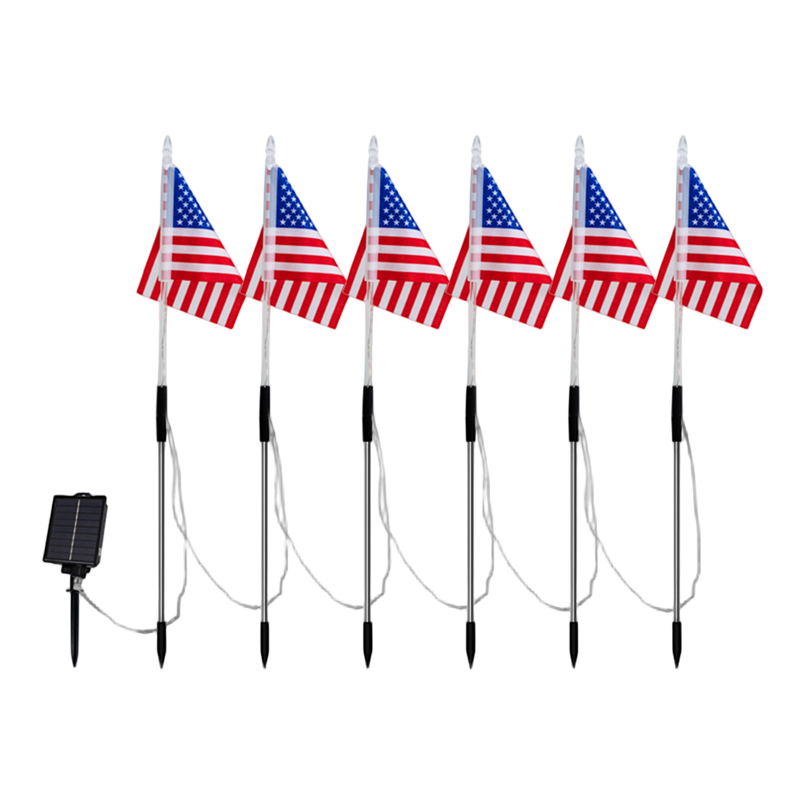 Solar Led American Flag Stake  - Outdoor Lighting Yard Stakes avaliação e preço