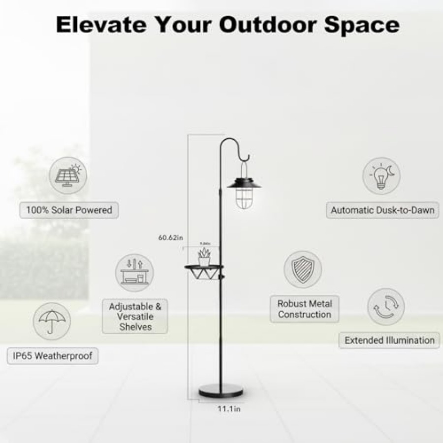 Solar Floor Lamp with Table, 6 - Outdoor Lighting Lamps avaliação e preço