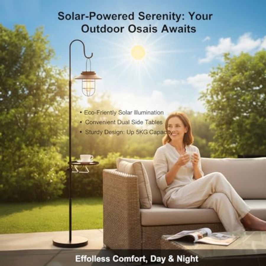 Solar Floor Lamp with Table, 6 - Outdoor Lighting Lamps avaliação e preço
