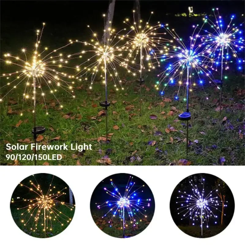 150LED Solar Garden Dandelion  - Outdoor Lighting Yard Stakes avaliação e preço