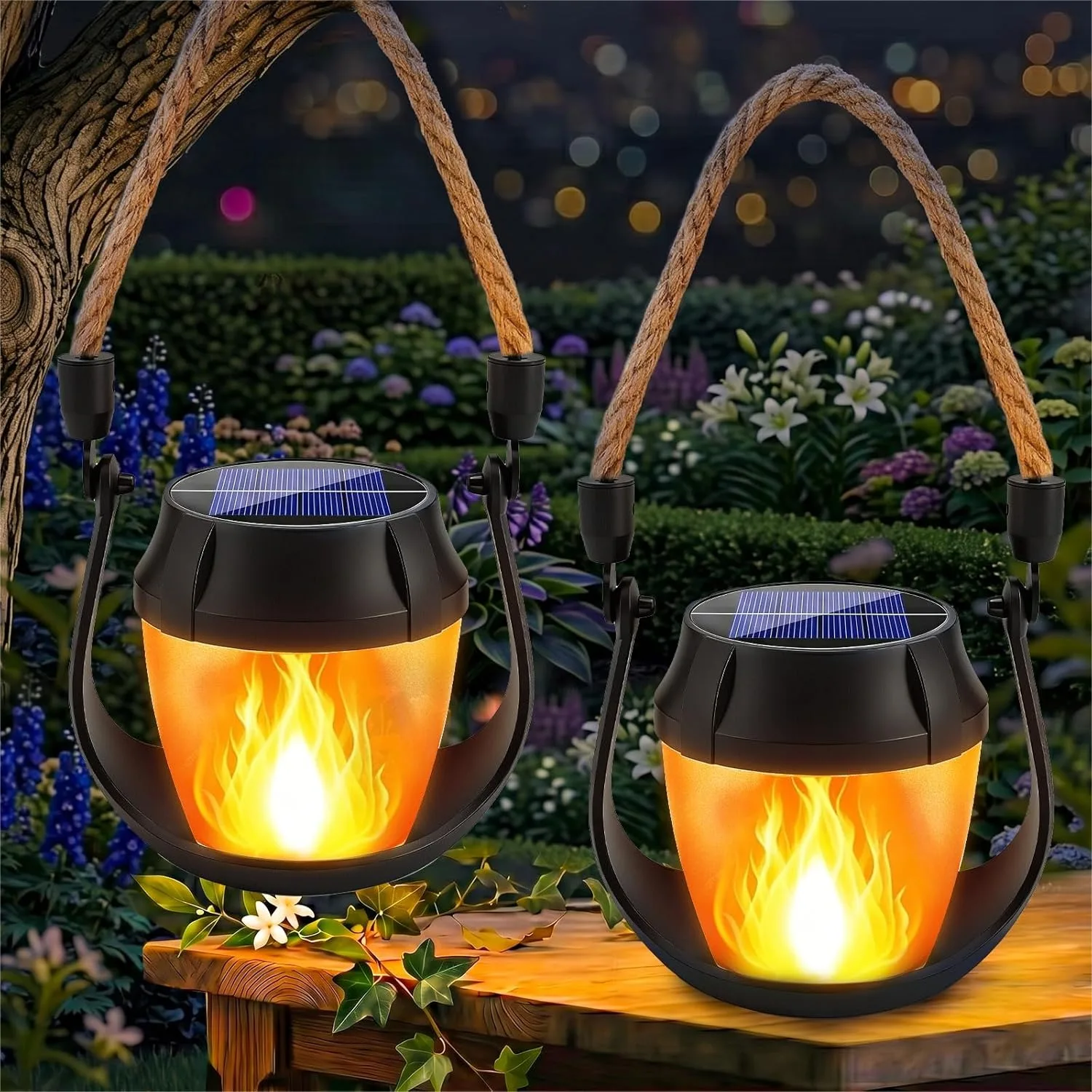 2 Pack Hanging Solar Lanterns  - Outdoor Lighting On Trees avaliação e preço