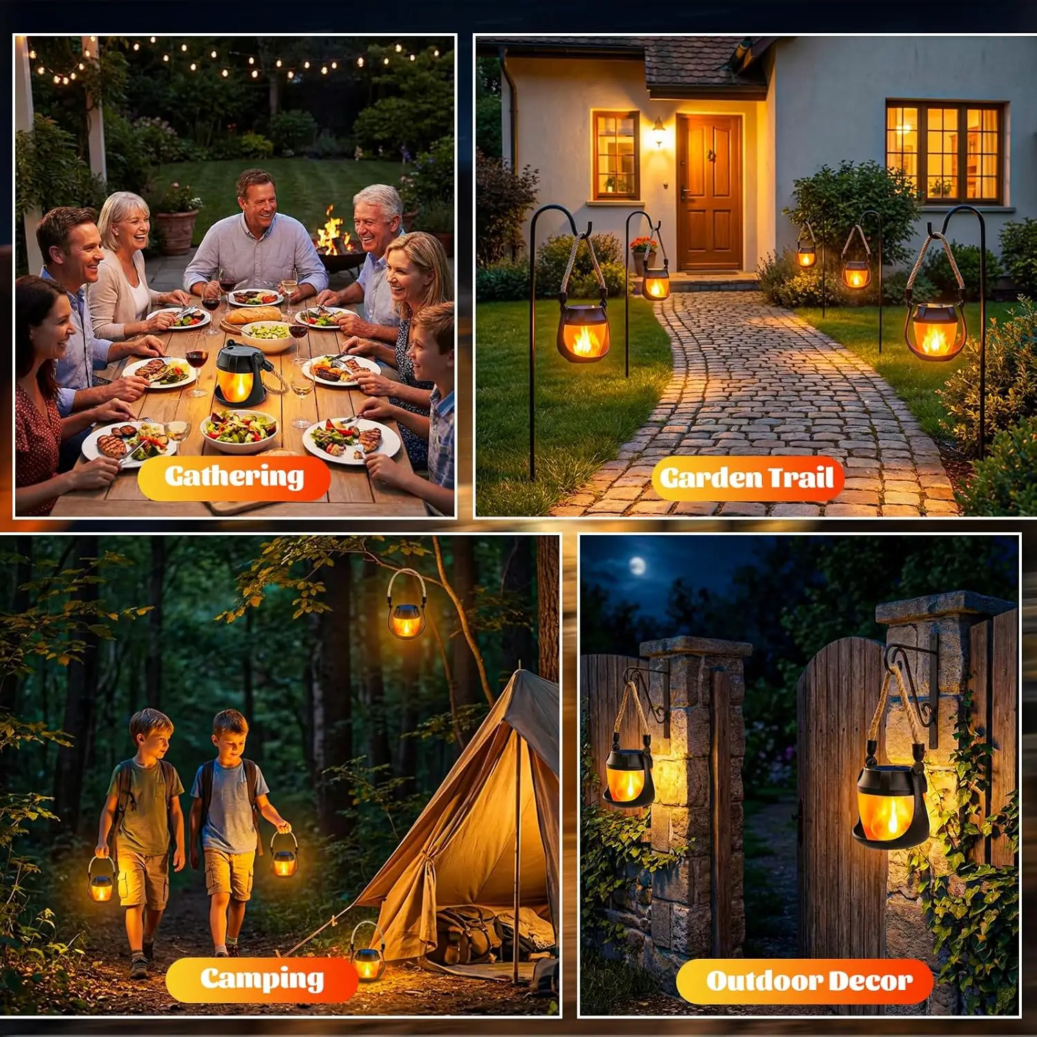 2 Pack Hanging Solar Lanterns  - Outdoor Lighting On Trees avaliação e preço