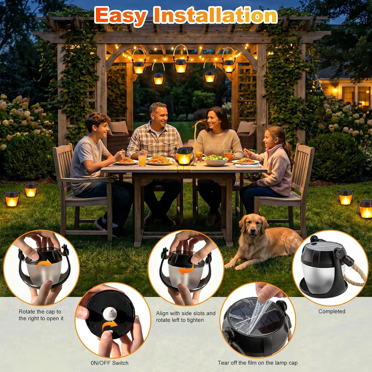 2 Pack Hanging Solar Lanterns  - Outdoor Lighting On Trees avaliação e preço