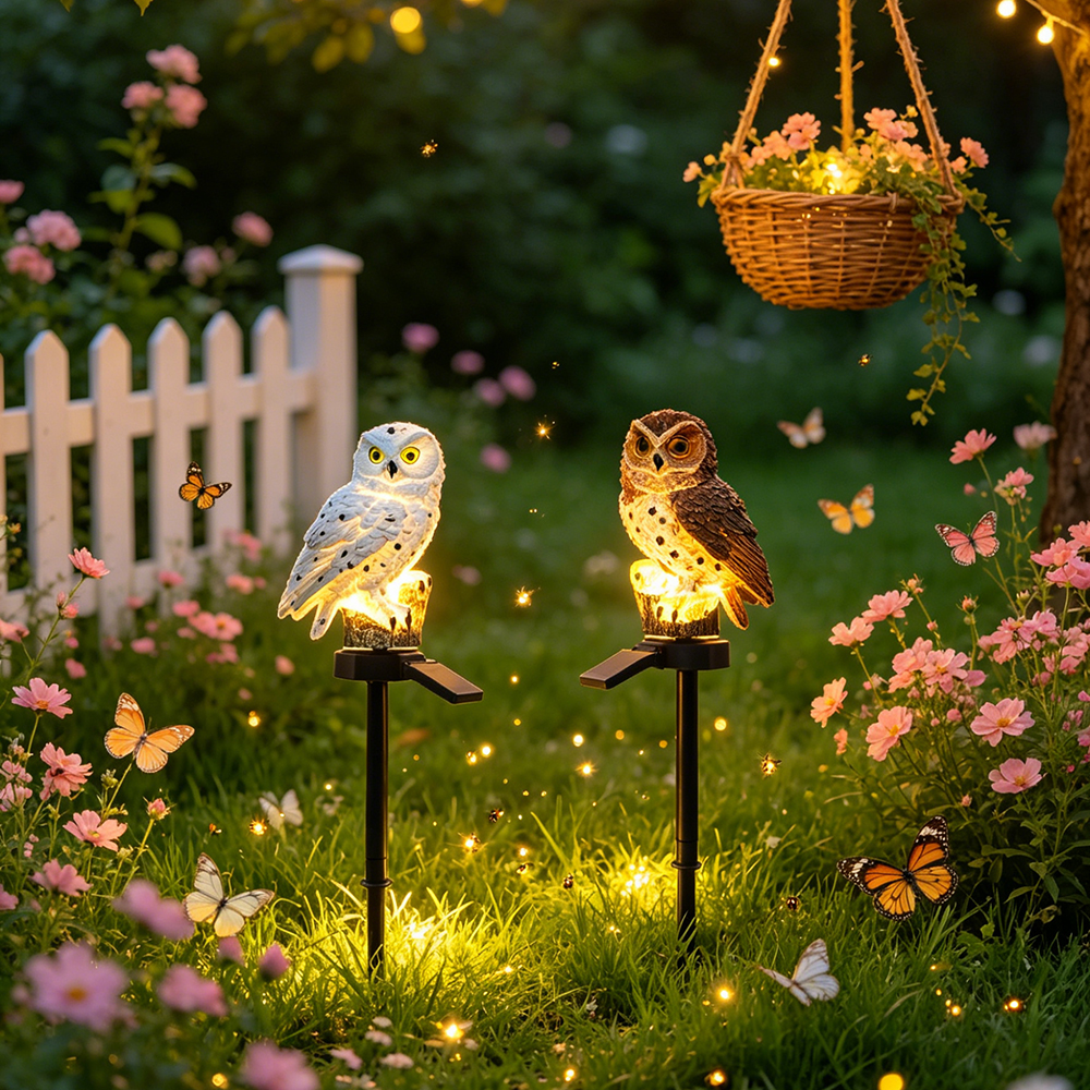 Owl Solar Light, Resin Owl Gro - Outdoor Lighting Lamps avaliação e preço