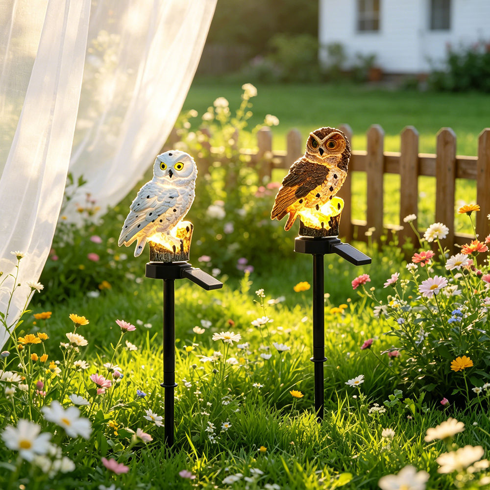 Owl Solar Light, Resin Owl Gro - Outdoor Lighting Lamps avaliação e preço