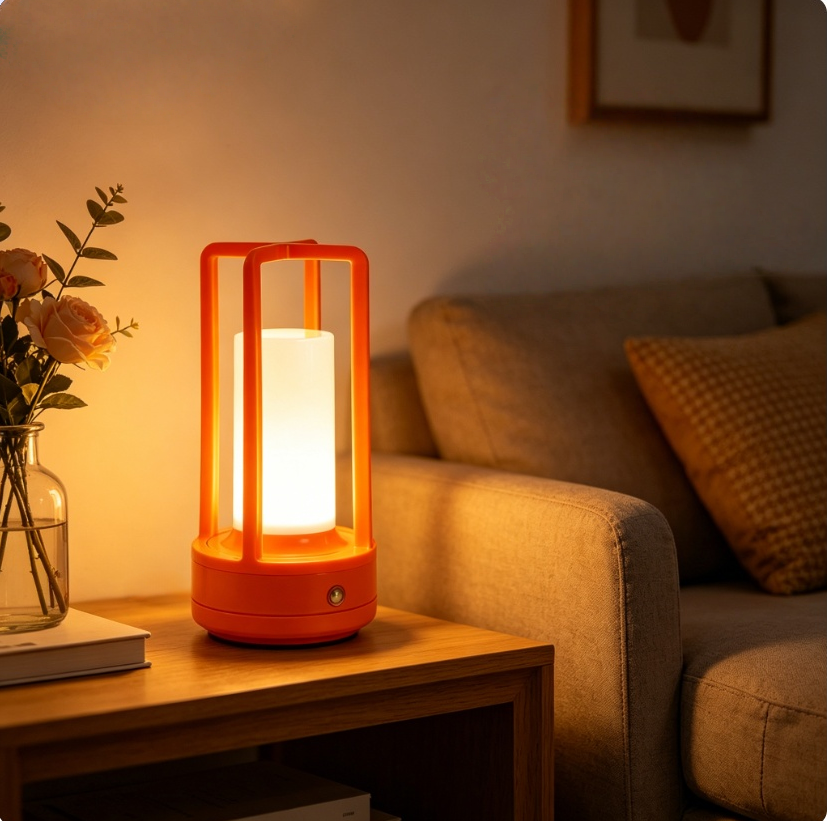 Modern Orange Cage Table Lamp  - Outdoor Lighting Lamps avaliação e preço