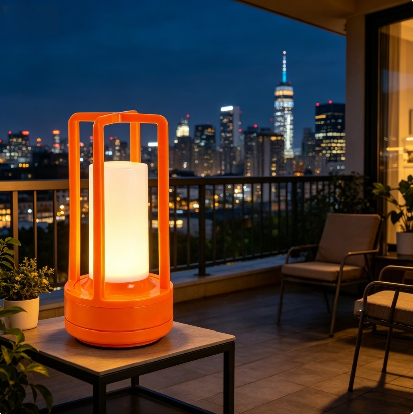 Modern Orange Cage Table Lamp  - Outdoor Lighting Lamps avaliação e preço