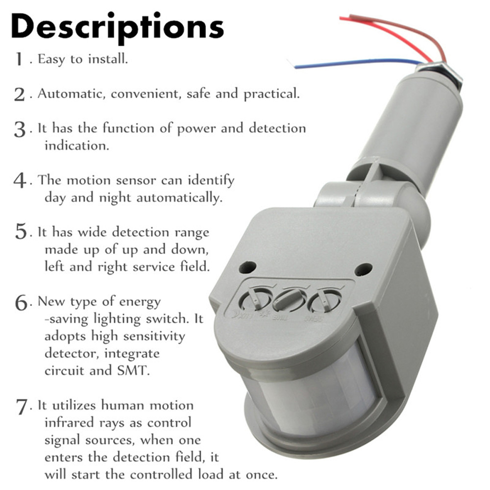 LED Motion Sensor 220V 110V 12 - Outdoor Lighting Timer Switch avaliação e preço