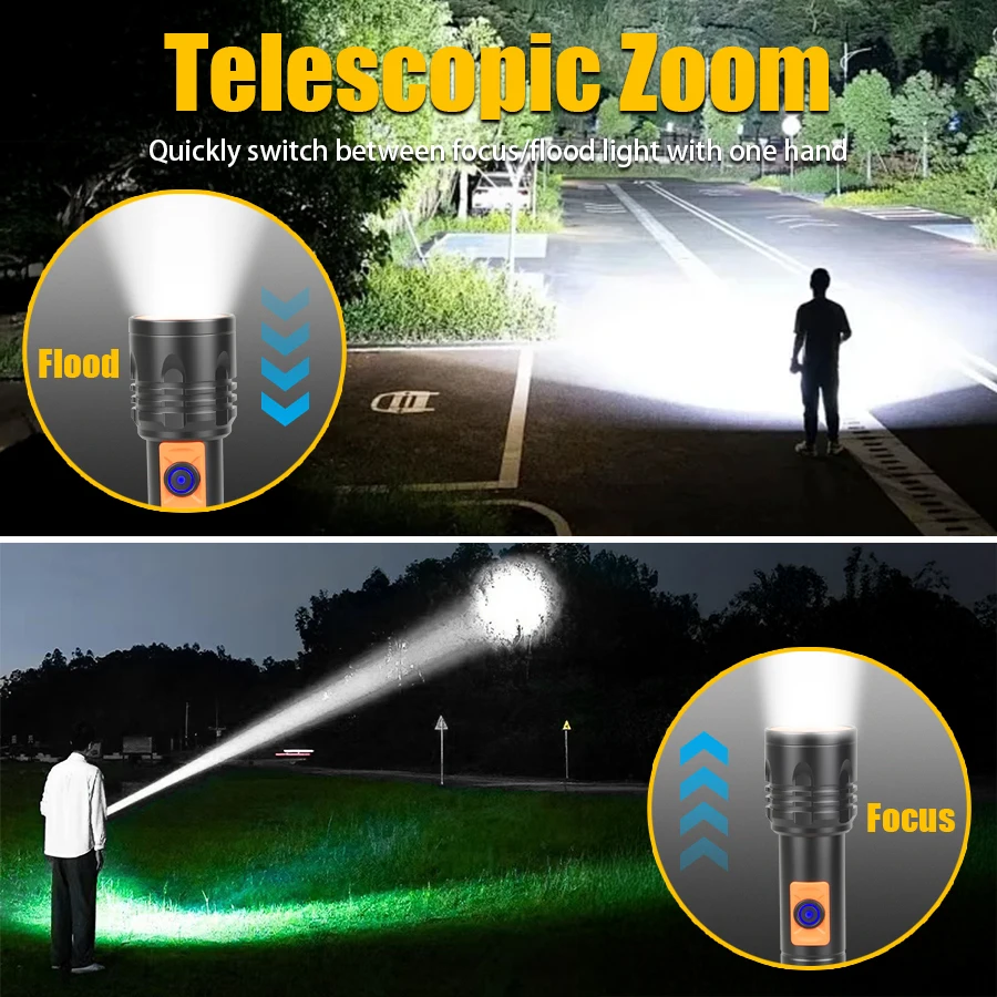 High Power LED Flashlight USB  - Outdoor Lighting Lowes avaliação e preço