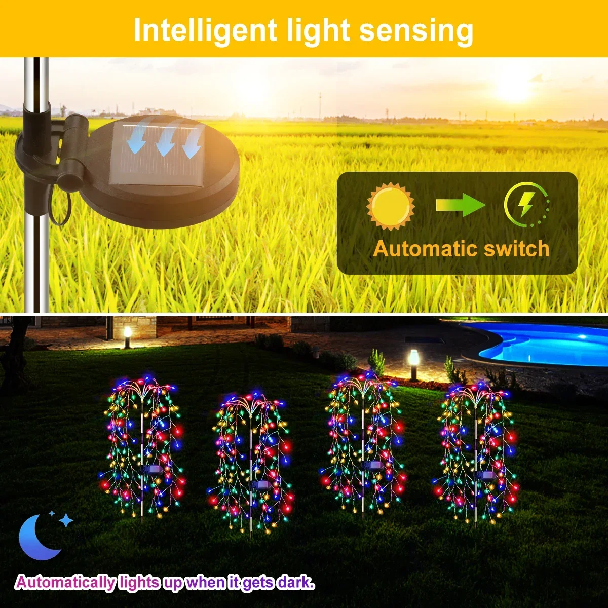 Solar Willow Tree Lights 200 L - Outdoor Lighting On Trees avaliação e preço