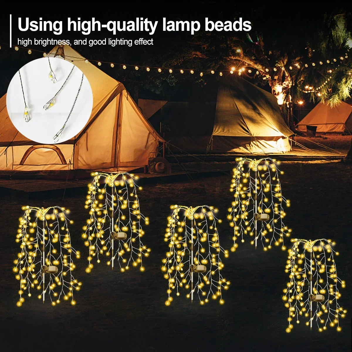Solar Willow Tree Lights 200 L - Outdoor Lighting On Trees avaliação e preço
