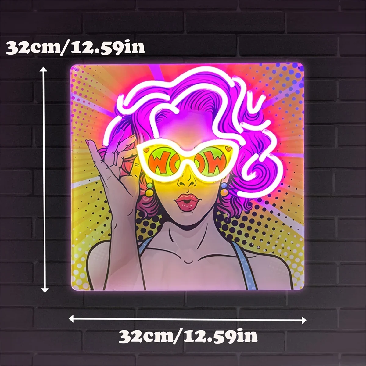 Wow Lady Pop Art LED Neon Sign - Outdoor Lighting Decor Wow avaliação e preço