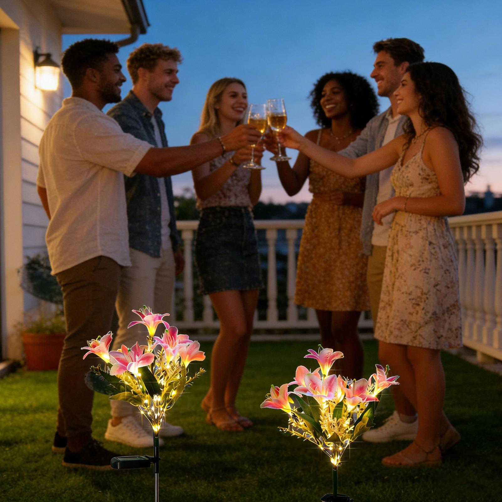Solar Flower Lights Outdoor 7  - Outdoor Lighting Yard Stakes avaliação e preço