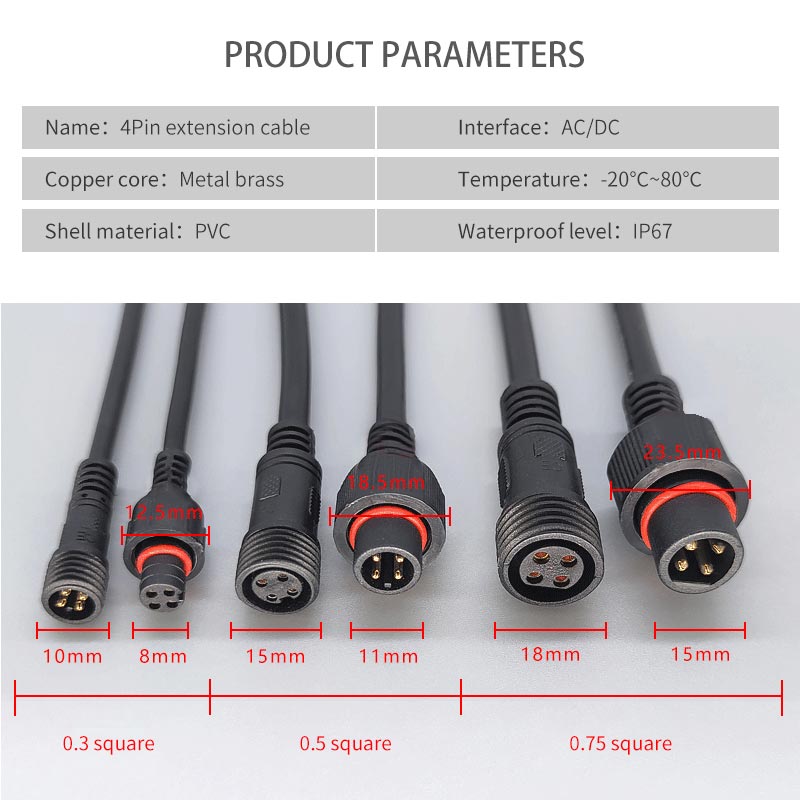 Male Famale Plug Cable 4Pin Wa - Outdoor Lighting Extension Cable avaliação e preço