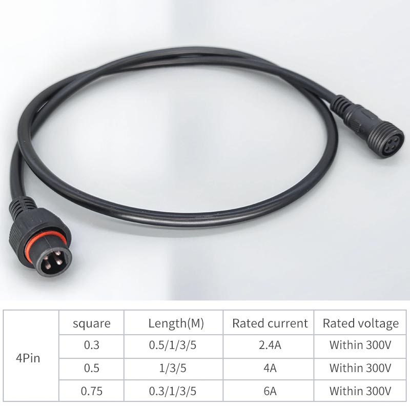 Male Famale Plug Cable 4Pin Wa - Outdoor Lighting Extension Cable avaliação e preço