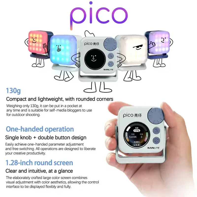 Nanlite pico Full-color Magnet - Outdoor Lighting Video Shooting avaliação e preço