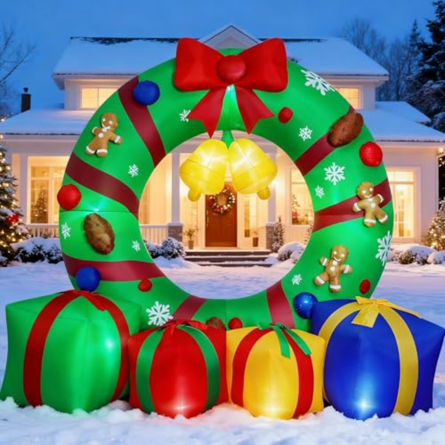 10FT Giant Inflatable Christma - Outdoor Lighting Box avaliação e preço
