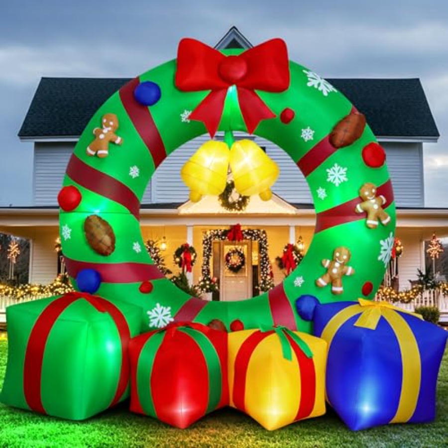 10FT Giant Inflatable Christma - Outdoor Lighting Box avaliação e preço