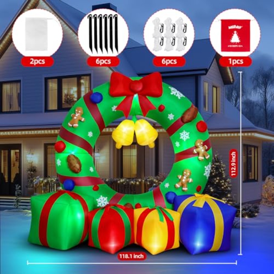 10FT Giant Inflatable Christma - Outdoor Lighting Box avaliação e preço