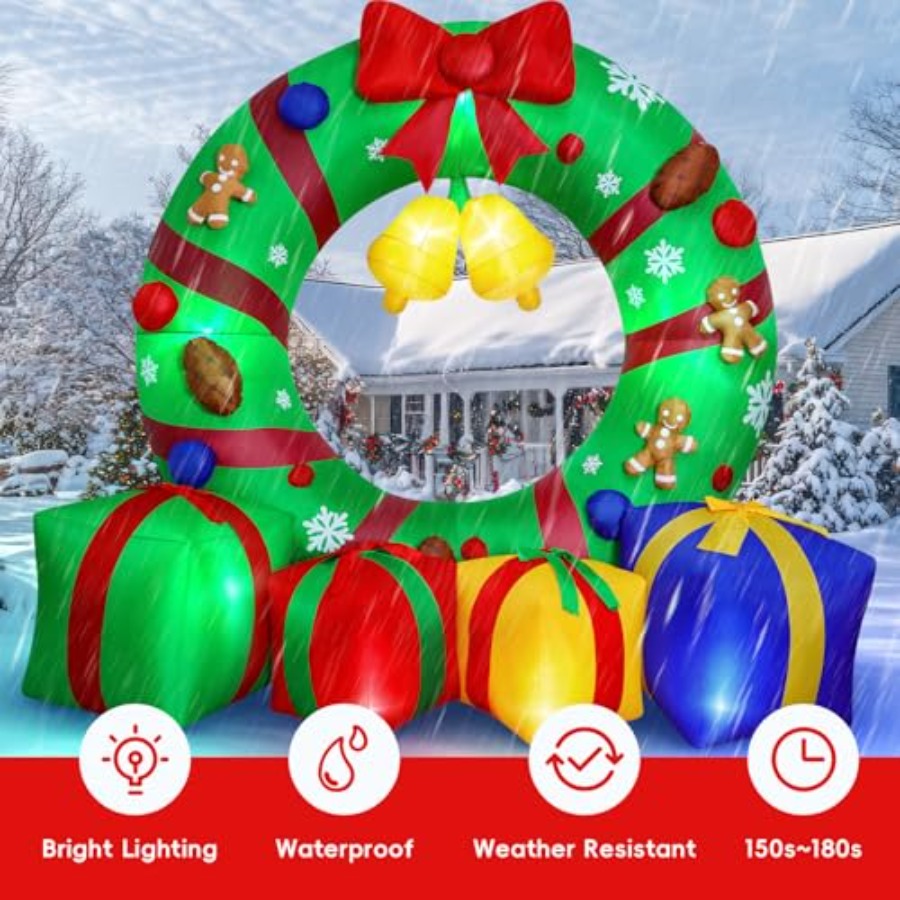 10FT Giant Inflatable Christma - Outdoor Lighting Box avaliação e preço