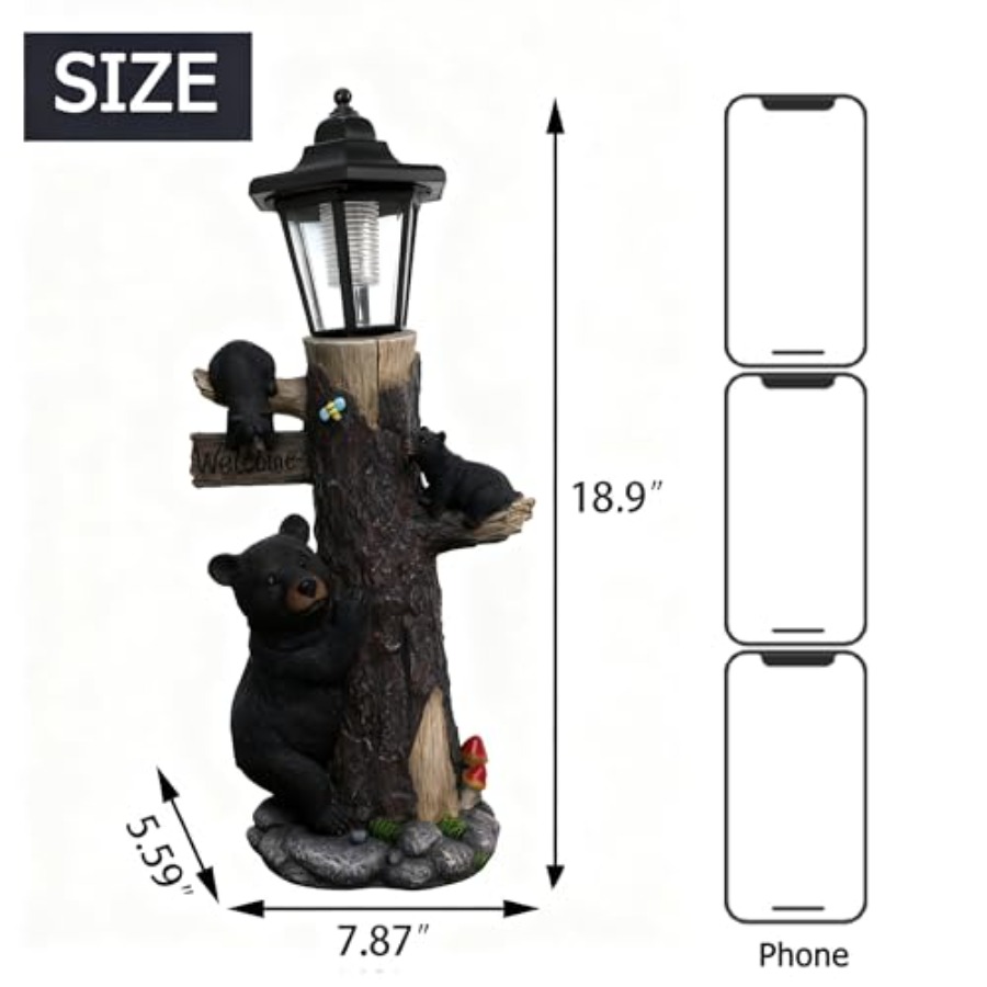 Bear Statue Welcome Sign Garde - Outdoor Lighting On Trees avaliação e preço