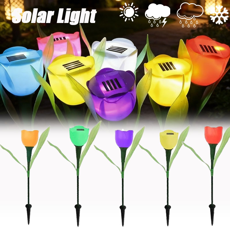 1-10PCS Solar Powered Tulip Gr - Outdoor Lighting Yard Stakes avaliação e preço