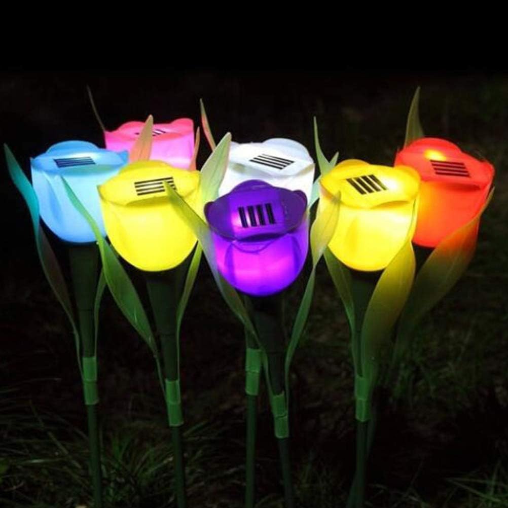 1-10PCS Solar Powered Tulip Gr - Outdoor Lighting Yard Stakes avaliação e preço