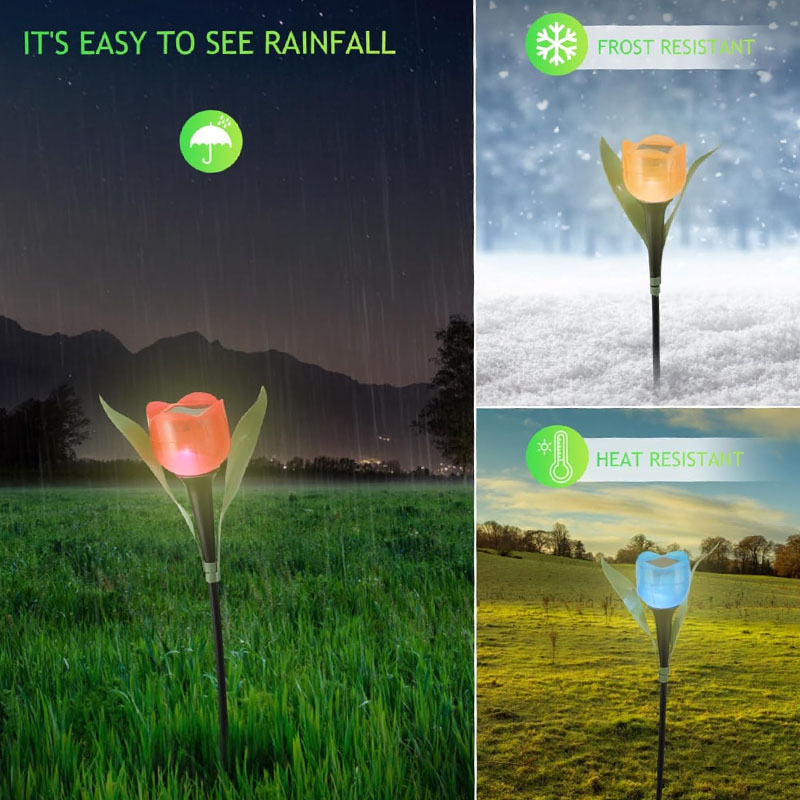 1-10PCS Solar Powered Tulip Gr - Outdoor Lighting Yard Stakes avaliação e preço