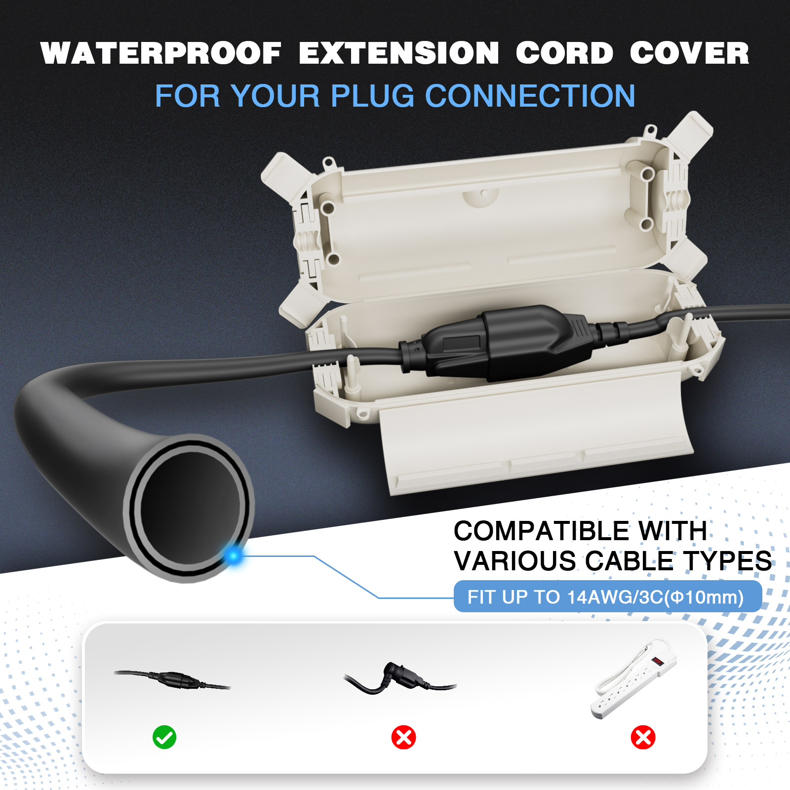 2 Pack Waterproof Outdoor Conn - Outdoor Lighting Extension Cable avaliação e preço