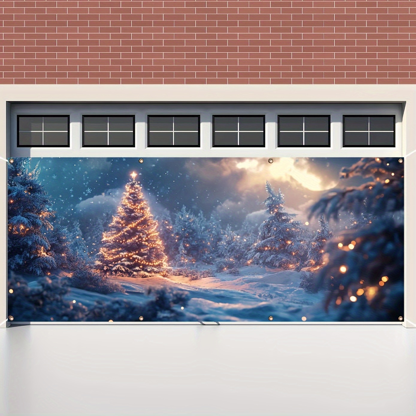 Sparkling Christmas Garage Ban - Outdoor Lighting On Trees avaliação e preço