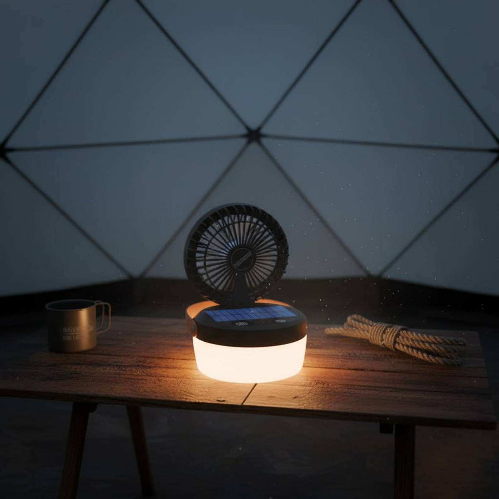 Solar Camping Fan Lantern Fold - Outdoor Lighting Design avaliação e preço