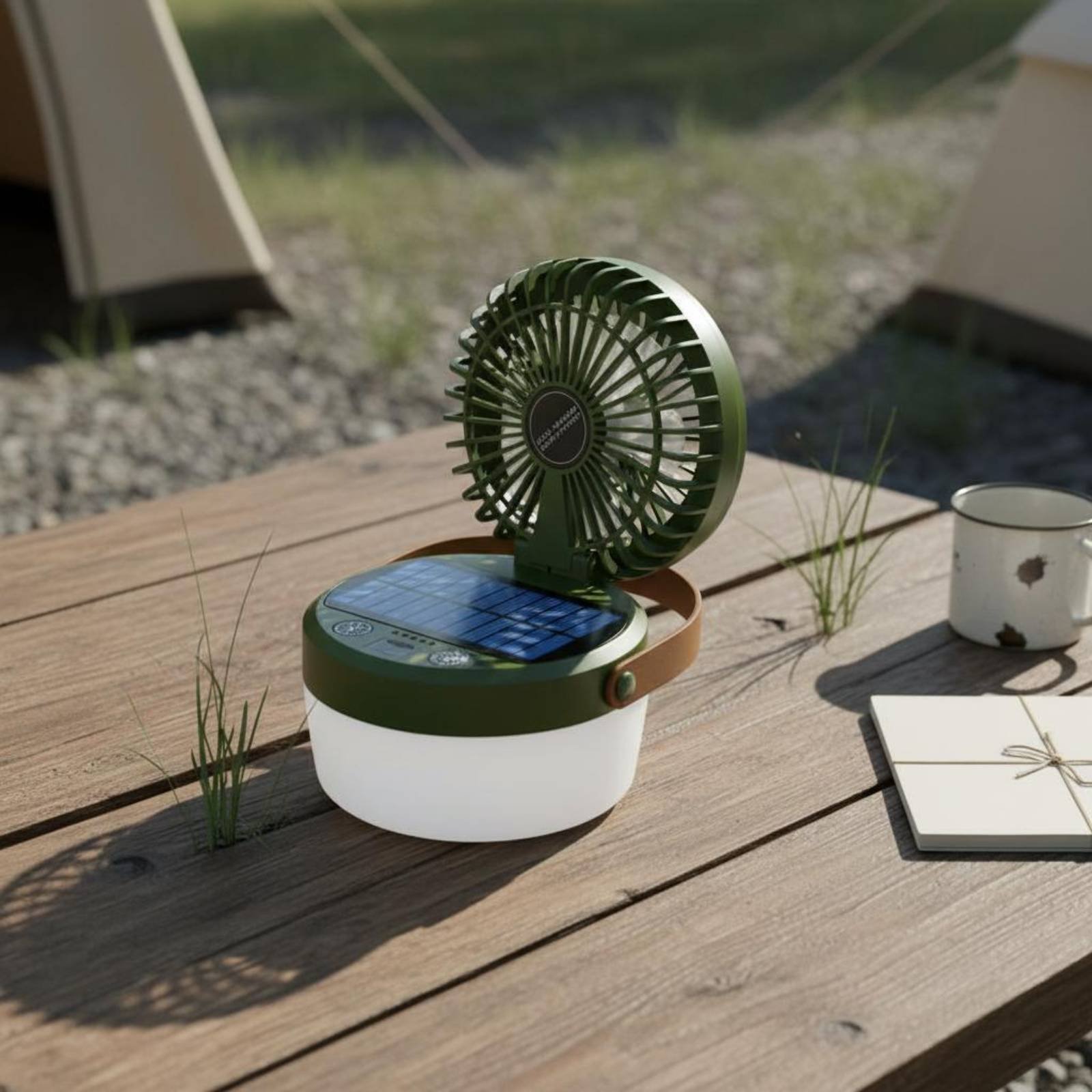 Solar Camping Fan Lantern Fold - Outdoor Lighting Design avaliação e preço