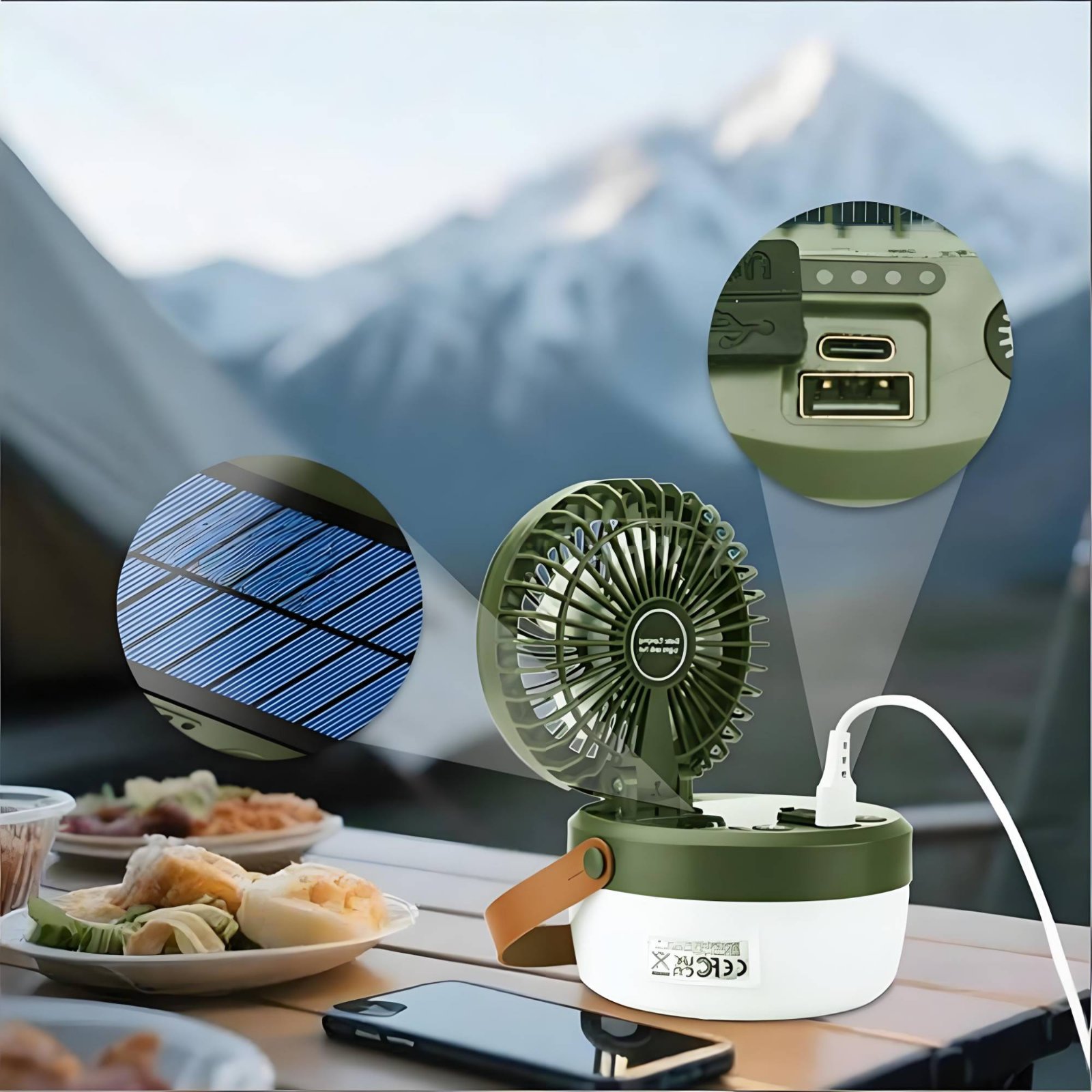 Solar Camping Fan Lantern Fold - Outdoor Lighting Design avaliação e preço