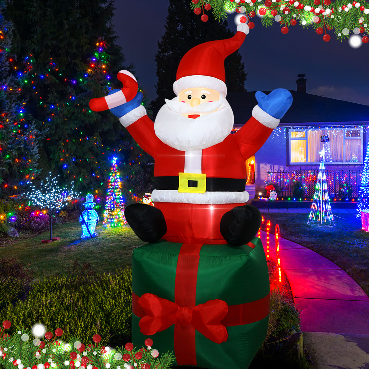 6 FT Christmas Inflatables San - Outdoor Lighting Box avaliação e preço