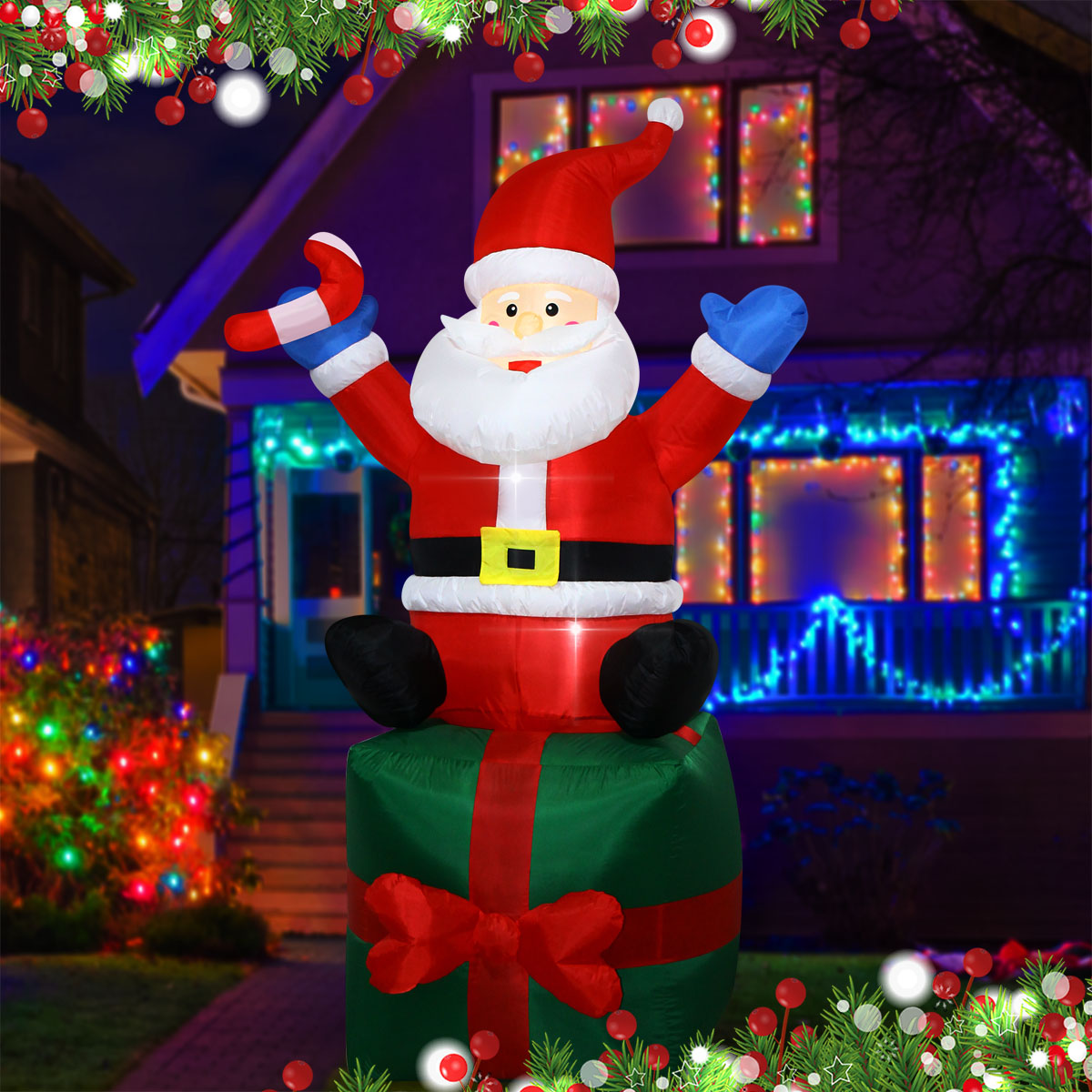 6 FT Christmas Inflatables San - Outdoor Lighting Box avaliação e preço