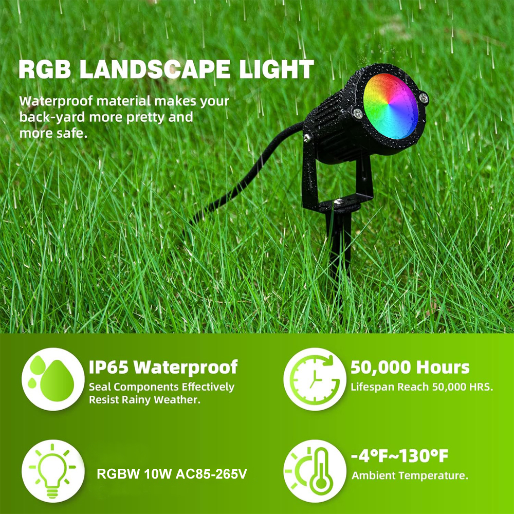 RGBW Landscape Lighting 10W wi - Outdoor Lighting And Landscape avaliação e preço