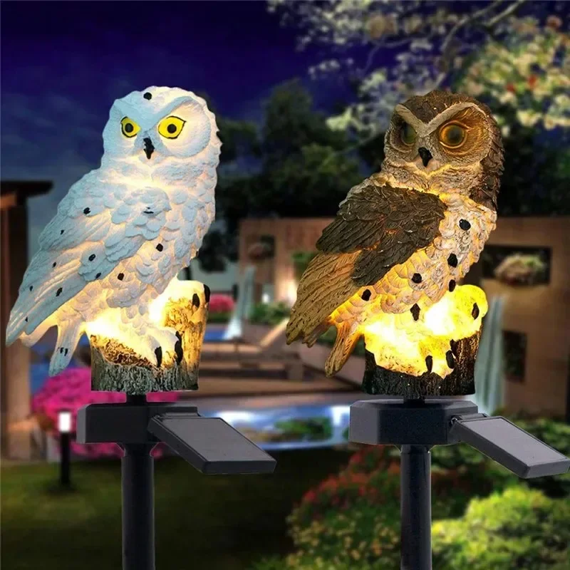 Solar Owl Statue Garden Light  - Outdoor Lighting And Landscape avaliação e preço