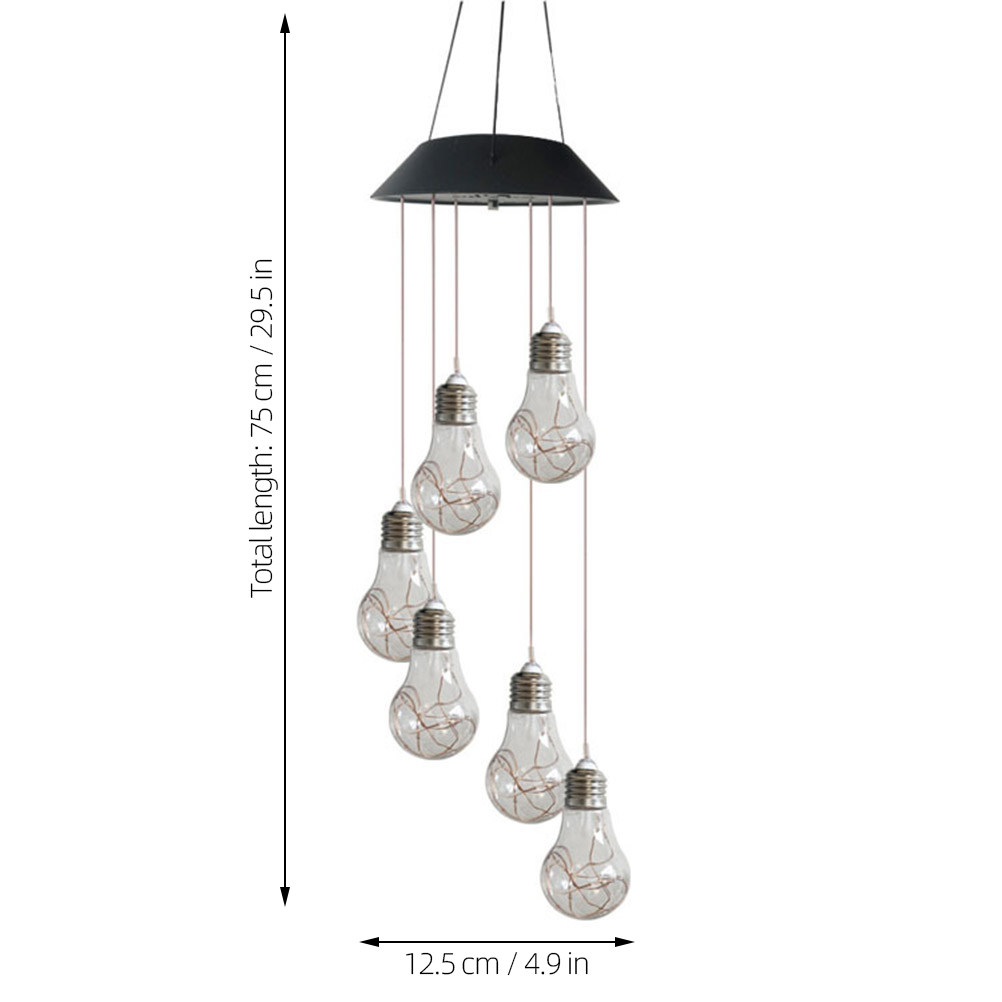 6 LED Solar Powered Wind Chime - Outdoor Lighting On Trees avaliação e preço