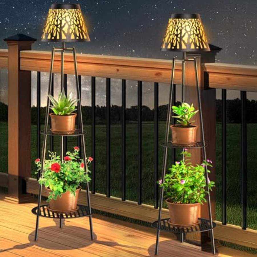 2 Pack Outdoor Solar Floor Lam - Outdoor Lighting Lamps avaliação e preço
