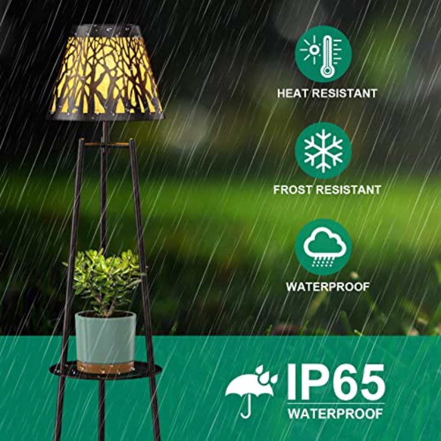 2 Pack Outdoor Solar Floor Lam - Outdoor Lighting Lamps avaliação e preço