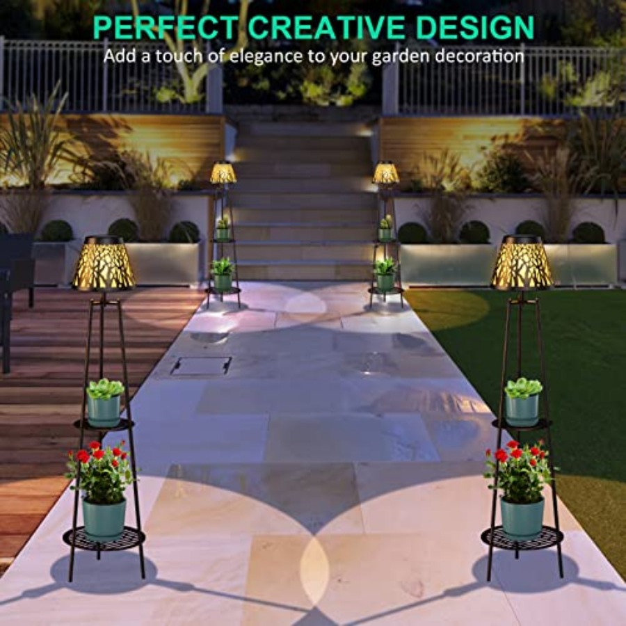 2 Pack Outdoor Solar Floor Lam - Outdoor Lighting Lamps avaliação e preço