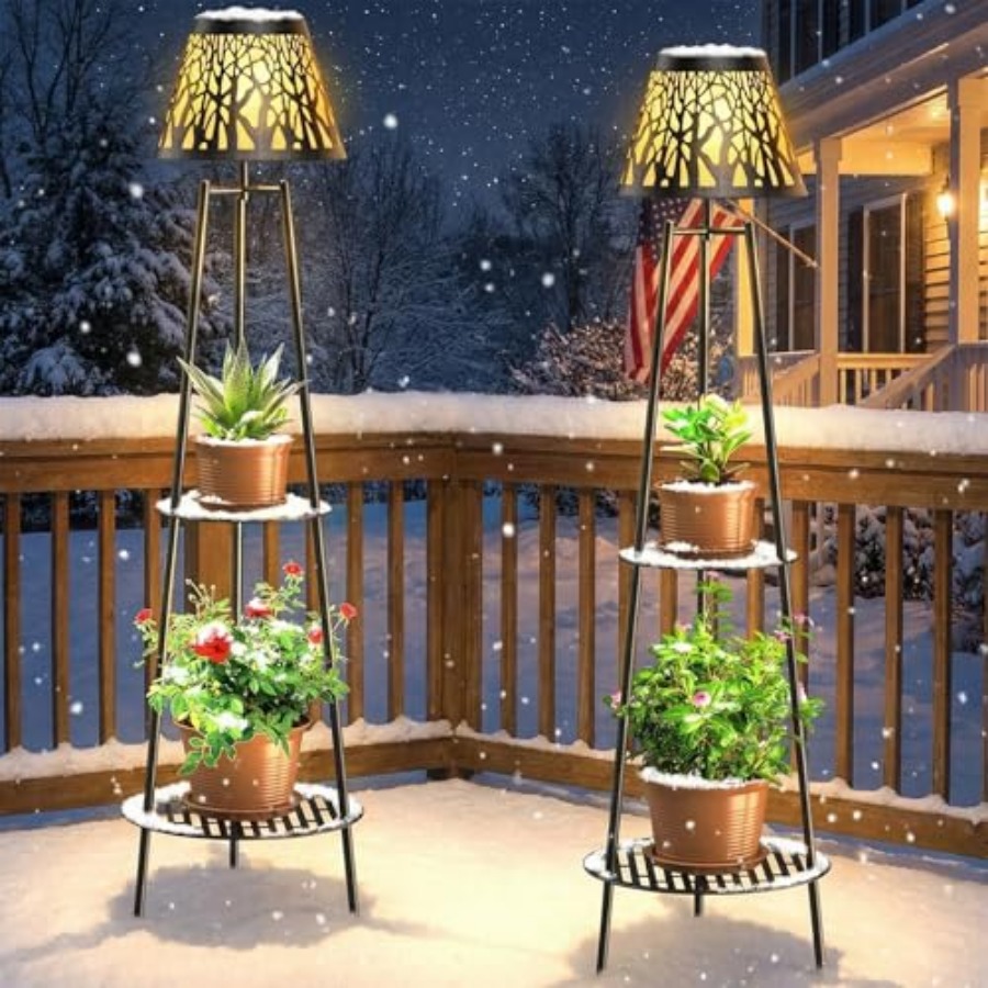 2 Pack Outdoor Solar Floor Lam - Outdoor Lighting Lamps avaliação e preço
