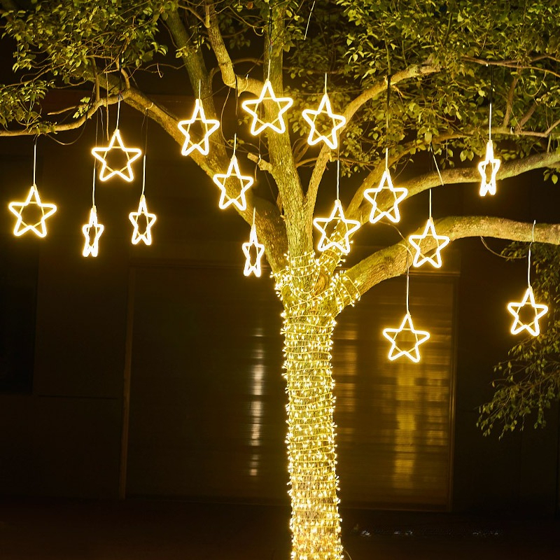 LED five-pointed star light wi - Outdoor Lighting On Trees avaliação e preço