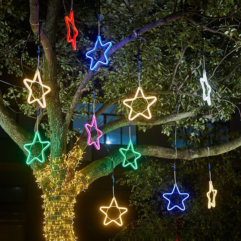 LED five-pointed star light wi - Outdoor Lighting On Trees avaliação e preço