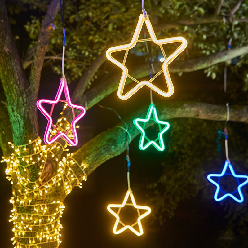 LED five-pointed star light wi - Outdoor Lighting On Trees avaliação e preço