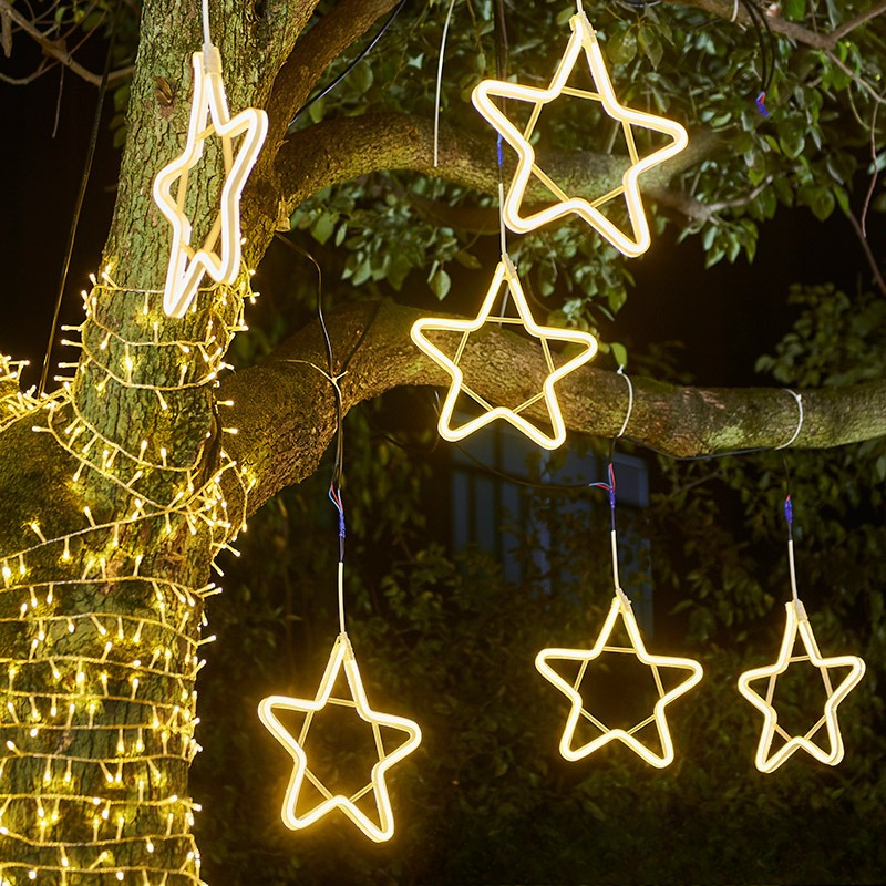 LED five-pointed star light wi - Outdoor Lighting On Trees avaliação e preço