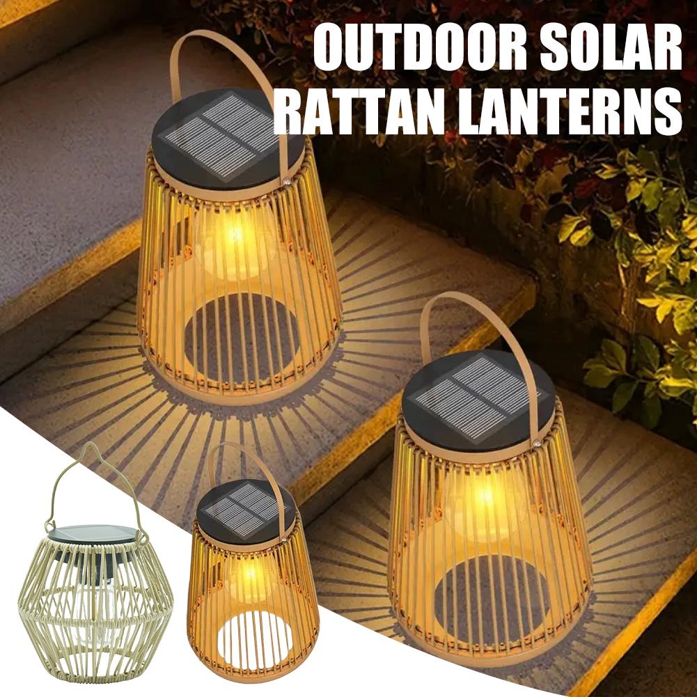 IP65 Waterproof Solar Rattan L - Outdoor Lighting Lamps avaliação e preço